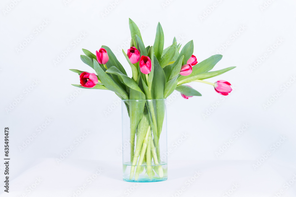Many kinds of beautiful flowers put in vase on a white background Many kinds of beautiful flowers put in vase on a white background