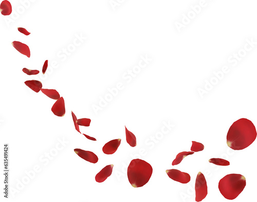 Fototapeta Naklejka Na Ścianę i Meble -  3d render red rose petals