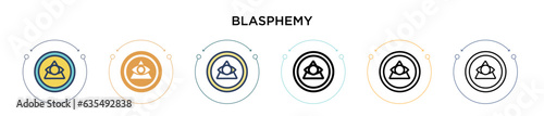 Blasphemy icon in filled, thin line, outline and stroke style. Vector illustration of two colored and black blasphemy vector icons designs can be used for mobile, ui, web