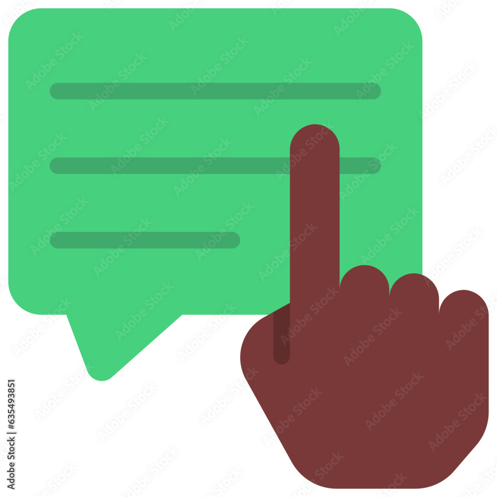 Hand Pressing Message Icon Hand Pressing Message Icon