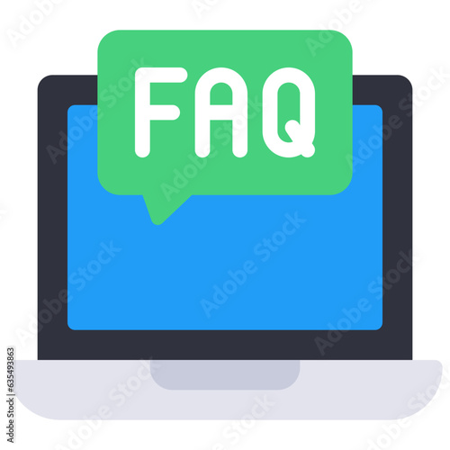 FAQ Message Laptop Icon