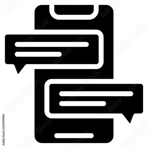 Mobile Two Text Messages Icon