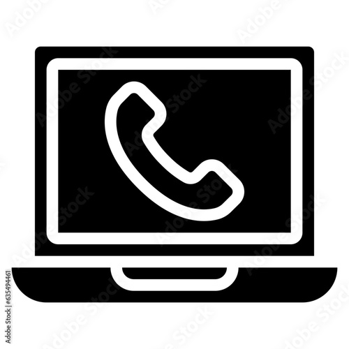 Laptop Phone Call Icon