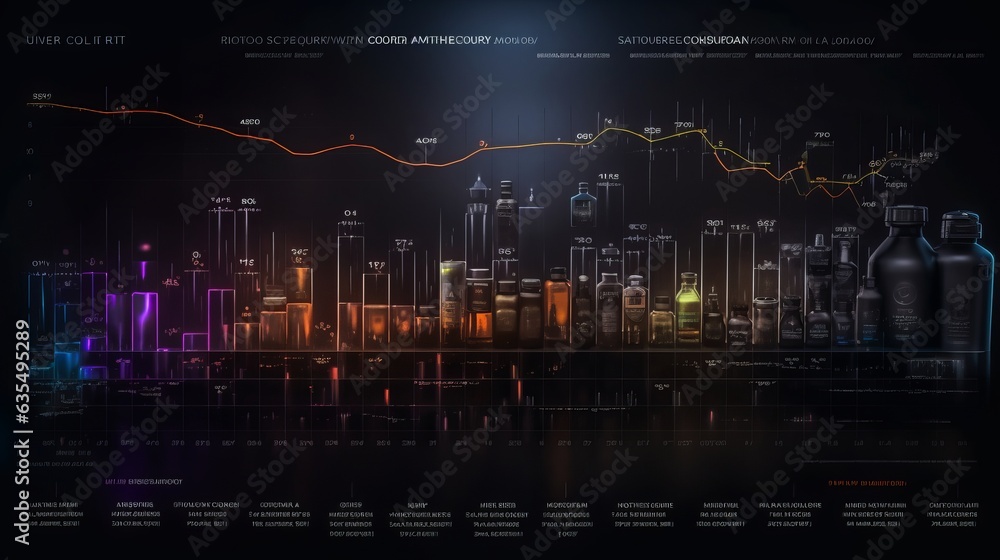 Naklejka premium Urban Nightscape: Captivating Skyline Views of Bustling City Lights and Architectural Wonders, generative AI