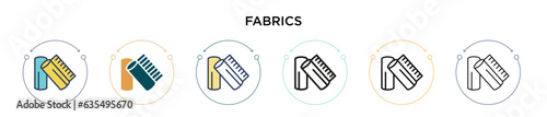 Fabrics icon in filled, thin line, outline and stroke style. Vector illustration of two colored and black fabrics vector icons designs can be used for mobile, ui, web