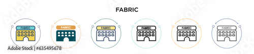Fabric icon in filled, thin line, outline and stroke style. Vector illustration of two colored and black fabric vector icons designs can be used for mobile, ui, web