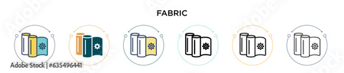 Fabric icon in filled, thin line, outline and stroke style. Vector illustration of two colored and black fabric vector icons designs can be used for mobile, ui, web