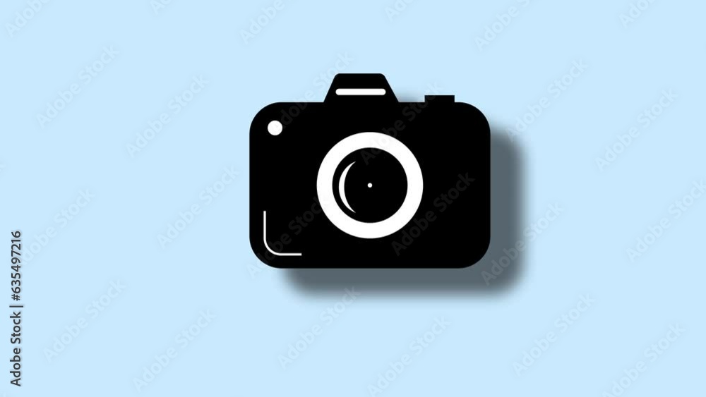Camera icon, simple design animation logotype background. k1_426