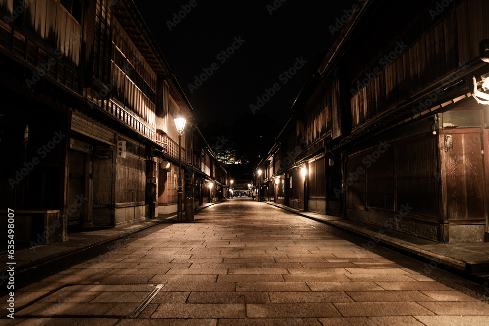 金沢市ひがし茶屋街の夜景