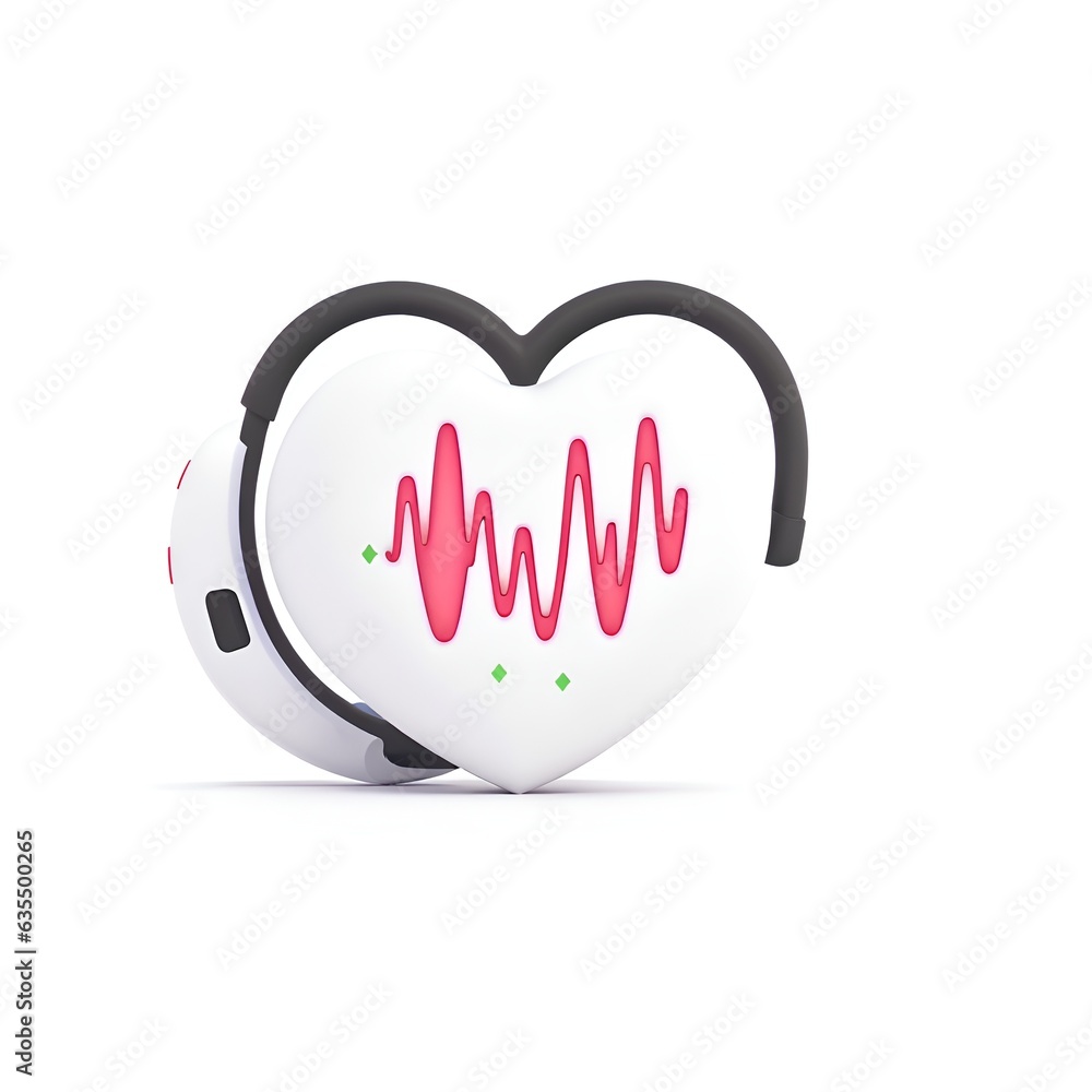 heart with stethoscope isolated heart with stethoscope isolated