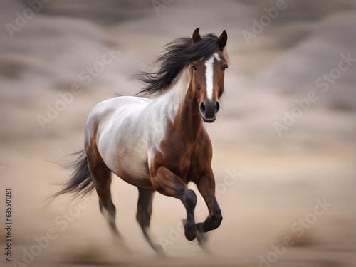 Wild horse running in the desert