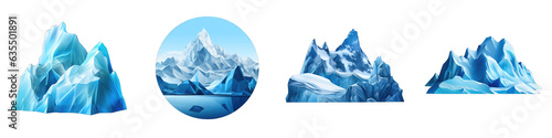 Glacier clipart collection  vector  icons isolated on transparent background