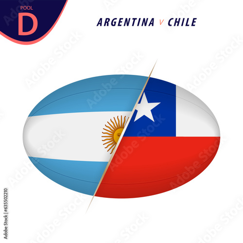 Rugby competition Argentina v Chile . Rugby versus icon.