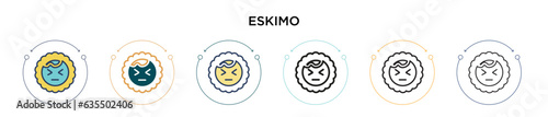 Eskimo icon in filled, thin line, outline and stroke style. Vector illustration of two colored and black eskimo vector icons designs can be used for mobile, ui, web