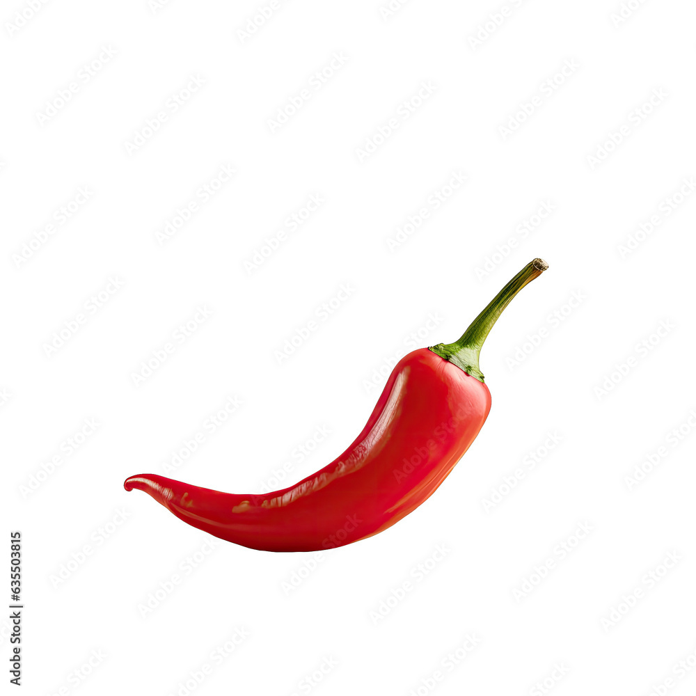 Red pepper on a isolated in transparent background