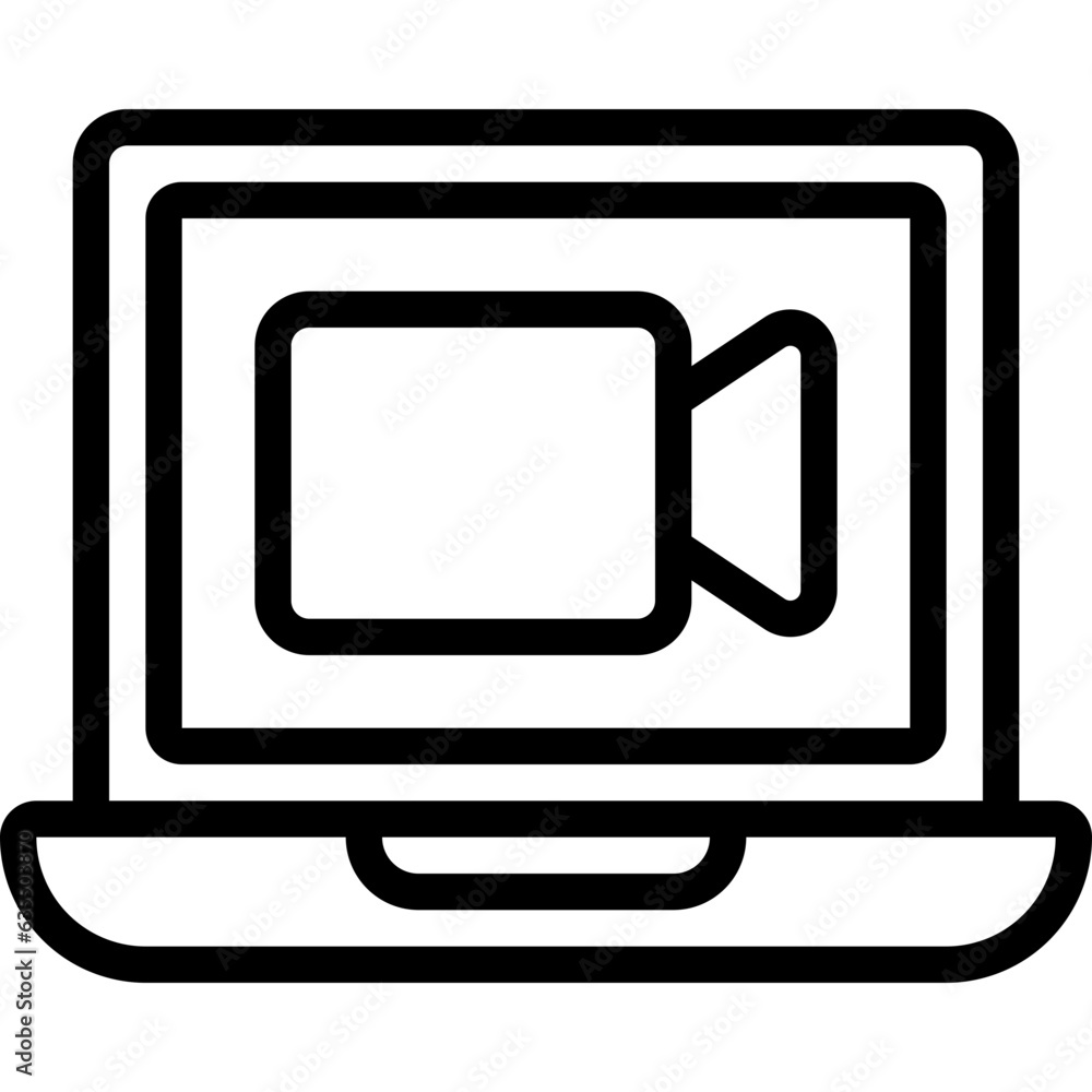 Laptop Video Call Icon Laptop Video Call Icon