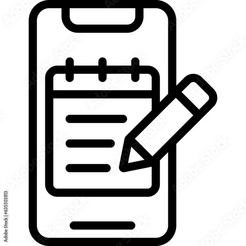 Mobile Note Taking Icon