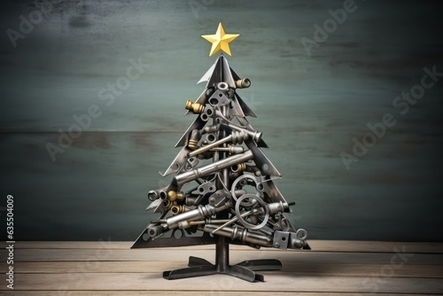Christmas tree made from steel tools