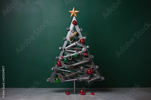 Christmas tree made from steel tools