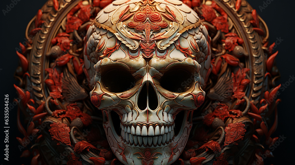 Snake skull graphic design, Generative AI. Snake skull graphic design, Generative AI.