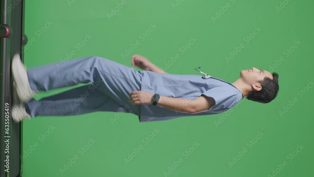 Full Body Of Side View Asian Male Doctor With Stethoscope Walking On Green Screen Background In The Hospital
Full Body Of Side View Asian Male Doctor With Stethoscope Walking On Green Screen Background In The Hospital