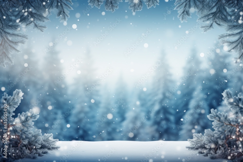 Winter natural snowy background as copy space for text or inscription Winter natural snowy background as copy space for text or inscription