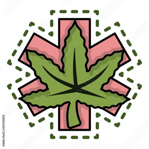 Cannabis Healthcare and Medicine sign concept, Therapeutic Effects of cannabinoids vector icon design, Cannabis and marijuana symbol, thc and cbd sign, recreational herbal drug stock illustration