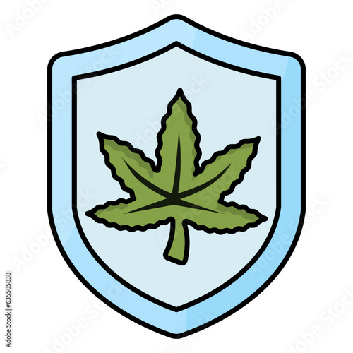 Cannabis Insurance for Dispensaries and Cultivators concept vector icon design, Cannabis and marijuana symbol, thc and cbd sign, recreational herbal drug stock illustration