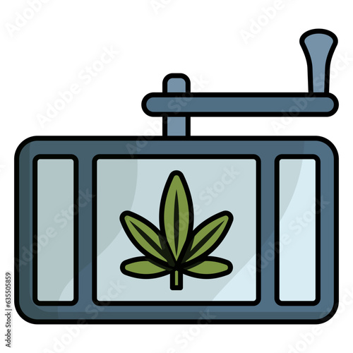 Handheld Weed Grinder concept, Manual Hemp Crusher vector icon design, Cannabis and marijuana symbol, thc and cbd sign, recreational herbal drug stock illustration