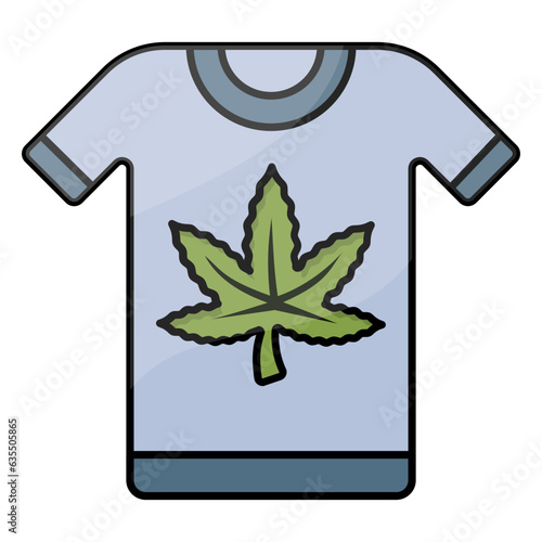 Cannabis Leaf for Print On Demand concept, Hemp Weed Merchandising or Branding Shirt vector icon design, Cannabis and marijuana symbol, thc and cbd sign, recreational herbal drug stock illustration