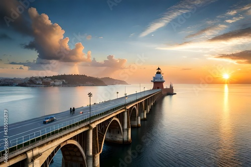 bridge at sunset