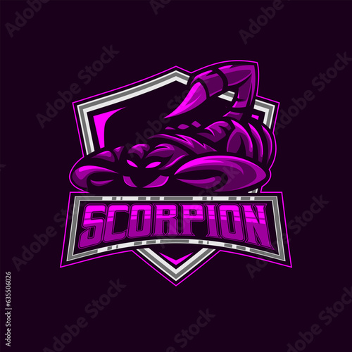 Scorpion Logo. Scorpion E-Sport Mascot logo Design Vector Illustration Template