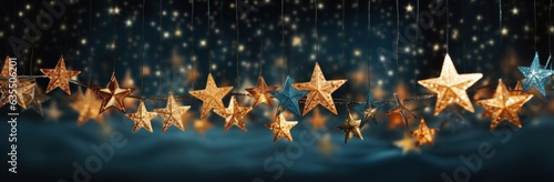 Christmas background with golden stars