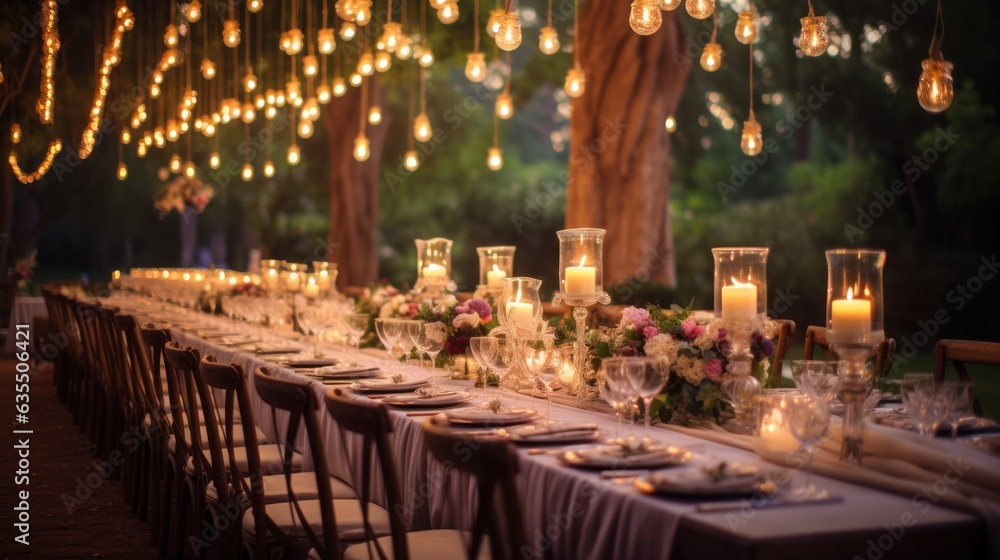 Wedding reception during an early evening d Wedding reception during an early evening d
