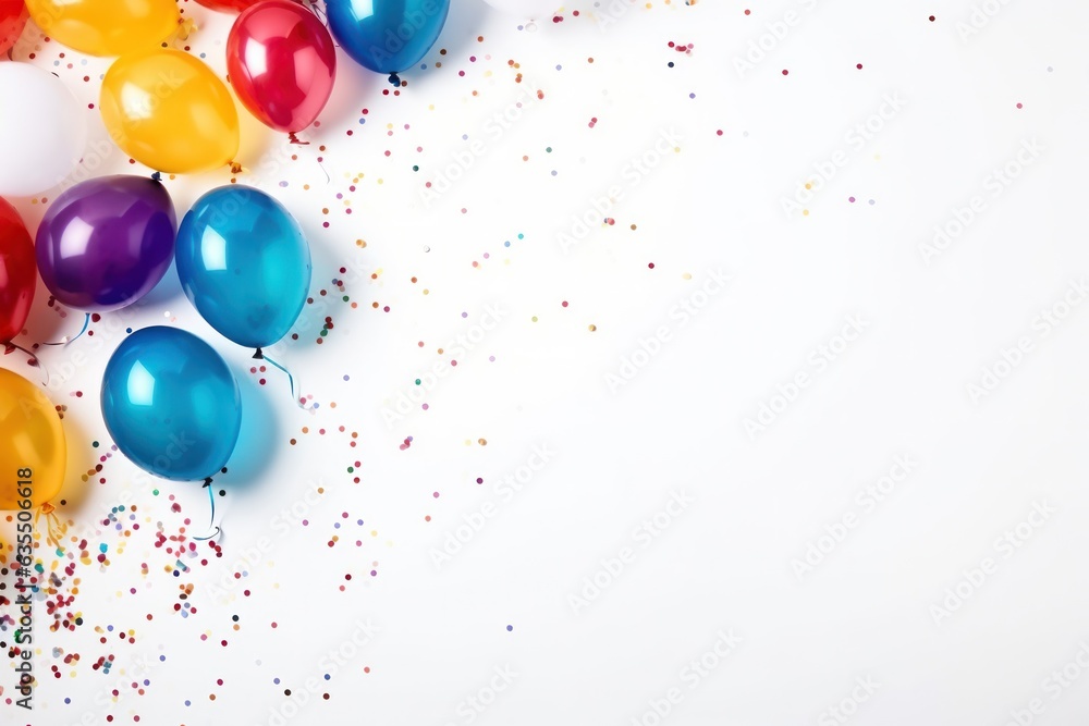 White background with balloons White background with balloons