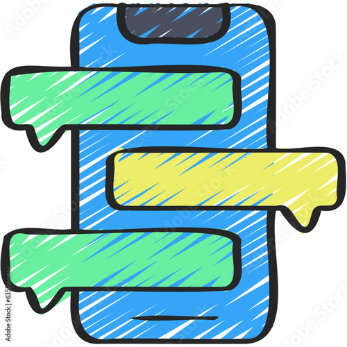 Mobile Three Messages Icon
