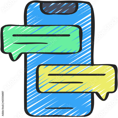 Mobile Two Text Messages Icon