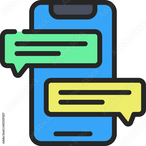 Mobile Two Text Messages Icon
