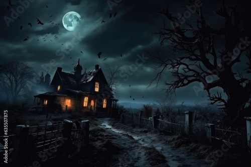 Halloween dark house background