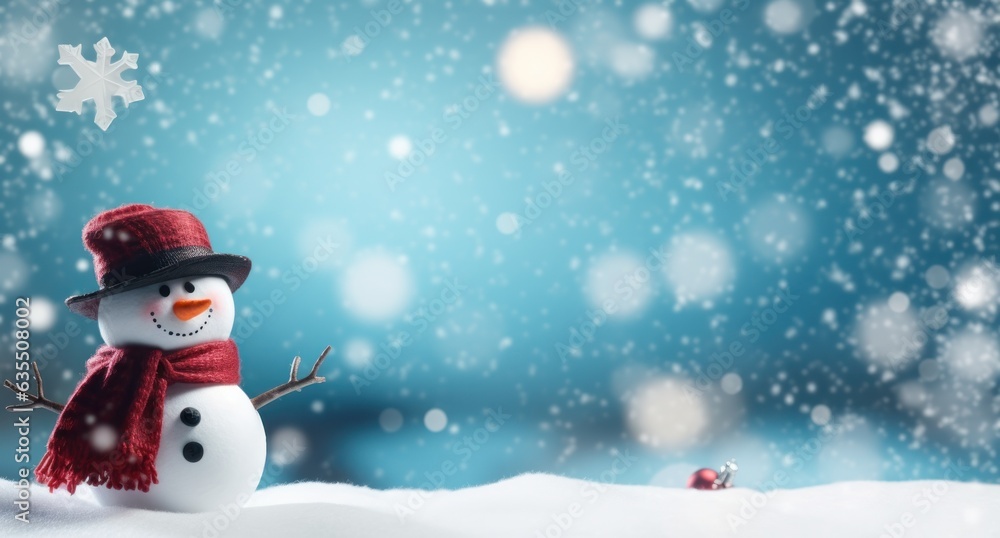 Winter snowman background Winter snowman background
