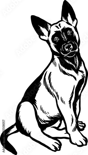 German Shepherd Illustration: A Majestic Portrait of Canine Excellence