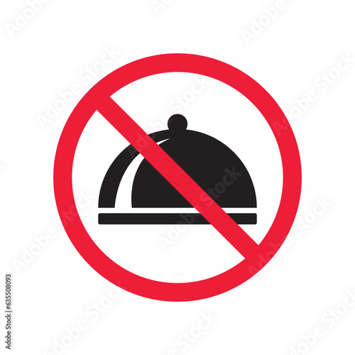 Forbidden food platter vector icon. Warning, caution, attention, restriction, label, ban, danger. No food platter flat sign design pictogram symbol. No food platter icon