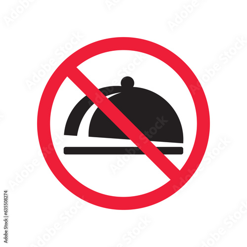 Forbidden food platter vector icon. Warning, caution, attention, restriction, label, ban, danger. No food platter flat sign design pictogram symbol. No food platter icon