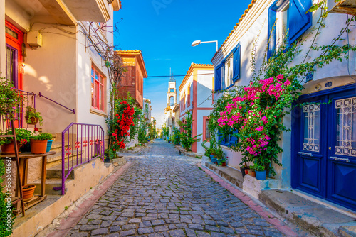 Bozcaada streets view. Bozcaada is populer tourist attraction in Aegean Sea.