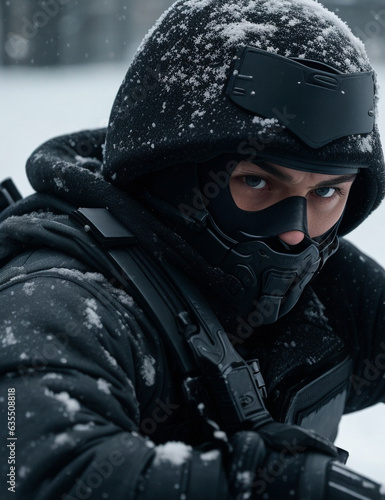 Black Sniper in Snow © Harry