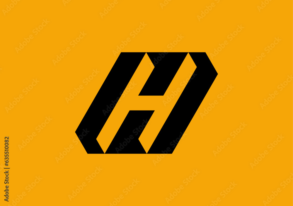 illustration of a letter H, Geometric shape creatively conceals the letter 'H' within negative space, blending modern aesthetics with hidden elegance illustration of a letter H, Geometric shape creatively conceals the letter 'H' within negative space, blending modern aesthetics with hidden elegance