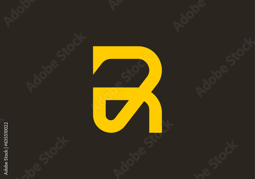 sign on a black background, Elegantly intertwining the letter R, a graceful clip, and the dynamic numeral 2. A harmonious fusion of form and symbolism
