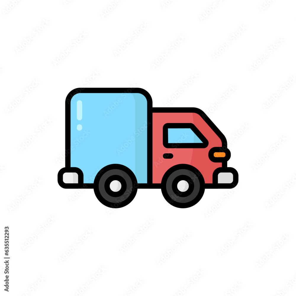 Simple Delivery Truck lineal color icon. The icon can be used for websites, print templates, presentation templates, illustrations, etc