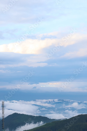 mountains and pink clouds