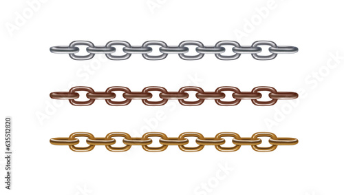Metal chains set. vector illustration